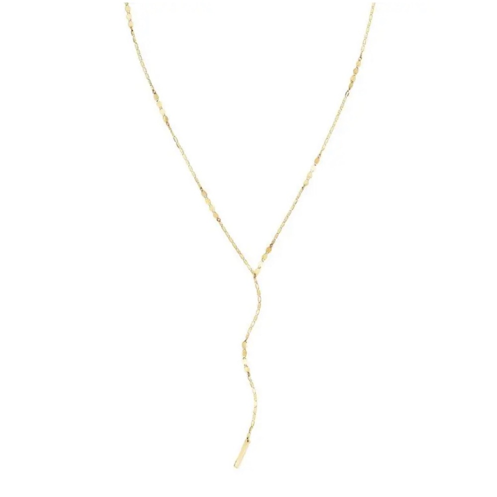 LANA Jewelry Nude Square Remix Lariat 14K Yellow Gold Necklace